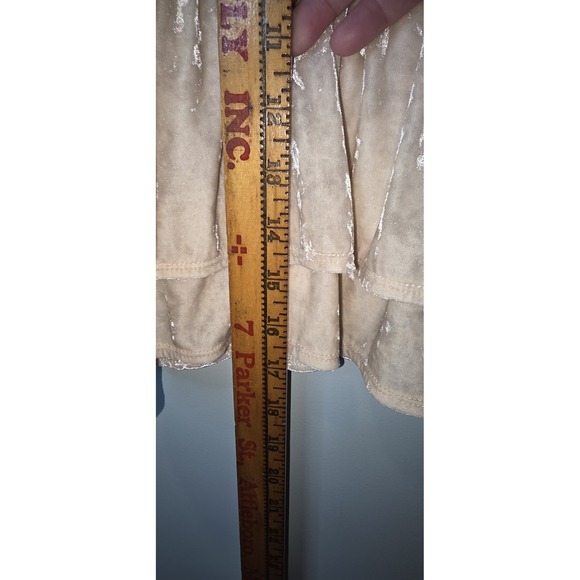 American Eagle CREAM VELOUR CROPPED TANK TOP SZ XL Boho Y2k 90s Date Night - Picture 5 of 5